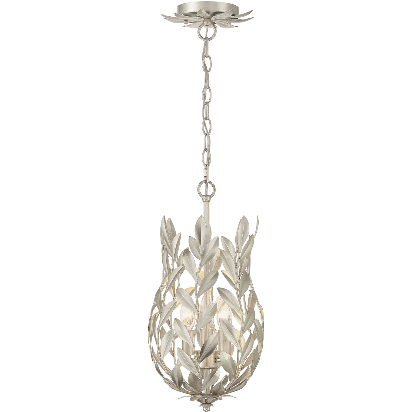 Broche 3 Light 9.5 inch Antique Silver Pendant Ceiling Light