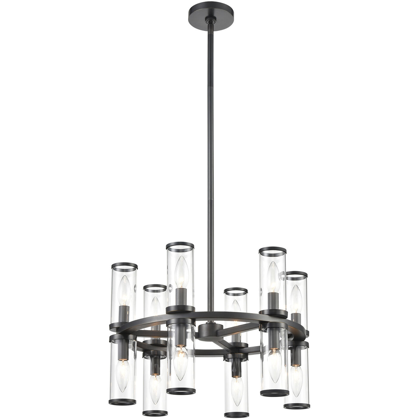 Revolve 12 Light 18.63 inch Urban Bronze Chandelier Ceiling Light
