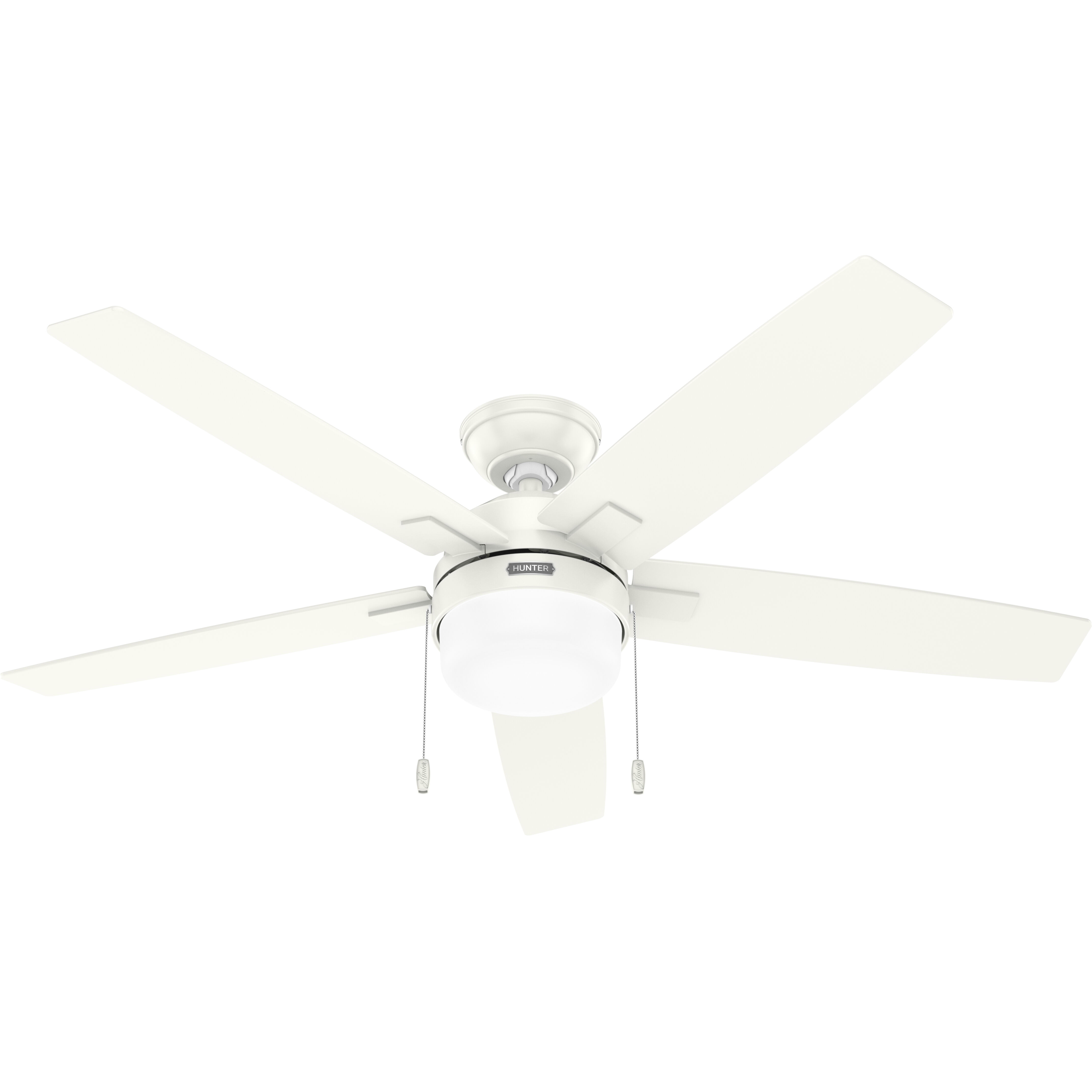 Anisten 52 inch Fresh White with Fresh White/Light Oak Blades Ceiling Fan