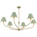 Xavier 6 Light 48 inch Vibrant Gold Chandelier Ceiling Light in Vibrant Gold and Green