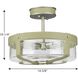 Frenchman Bay 4 Light 14.38 inch Antique Nickel Semi-Flush Mount Ceiling Light, Design Series