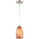 Planetario 1 Light 5 inch Light Brown with Satin Nickel Mini Pendant Ceiling Light