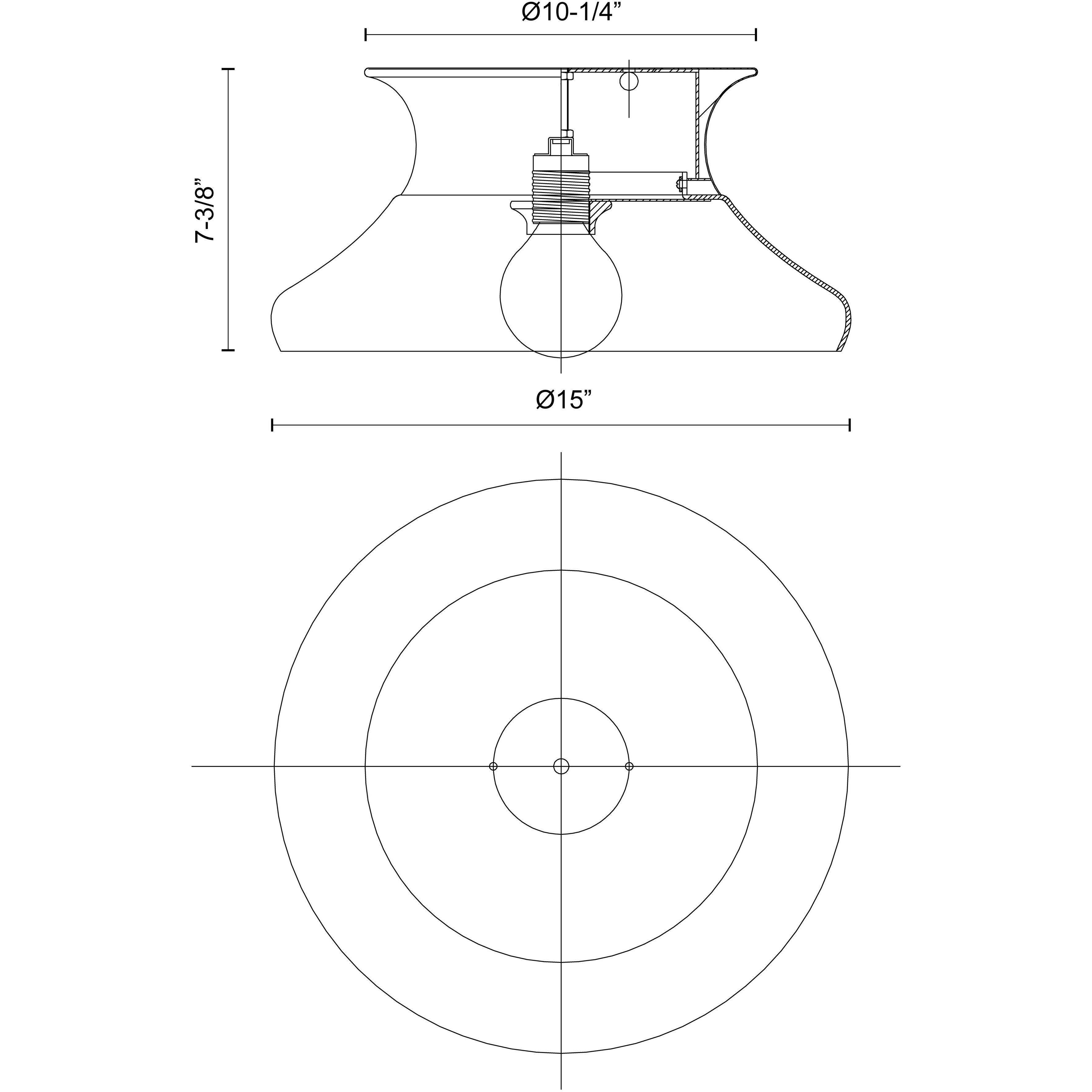 Marcel 1 Light 15 inch Vintage Brass Flush Mount Ceiling Light