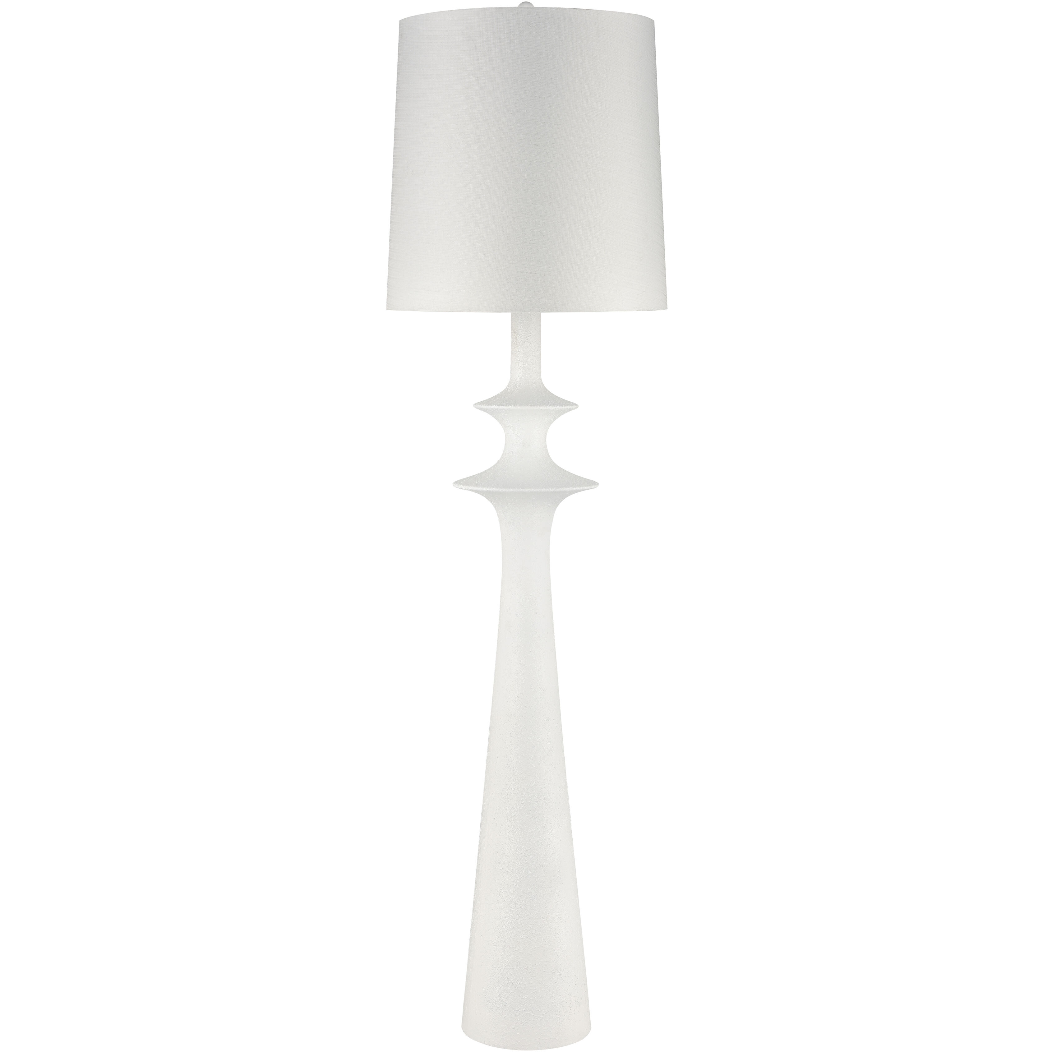 Erica 74 inch 150 watt Dry White Floor Lamp Portable Light