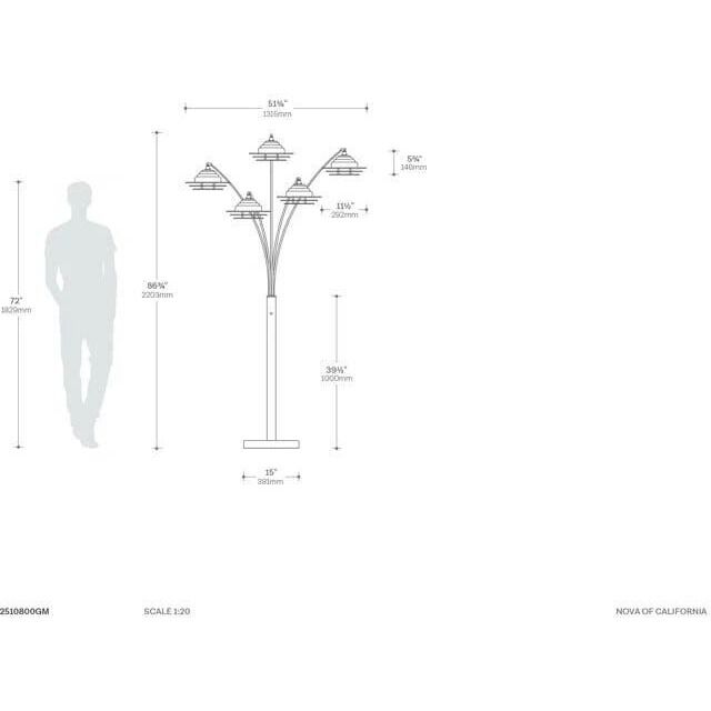 Paramount 83 inch 60.00 watt Gunmetal and Black Arc Floor Lamp Portable Light