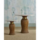 Tassel 22.5 X 19.5 inch Morel Brown and Natural and Brushed Brass Accent Table