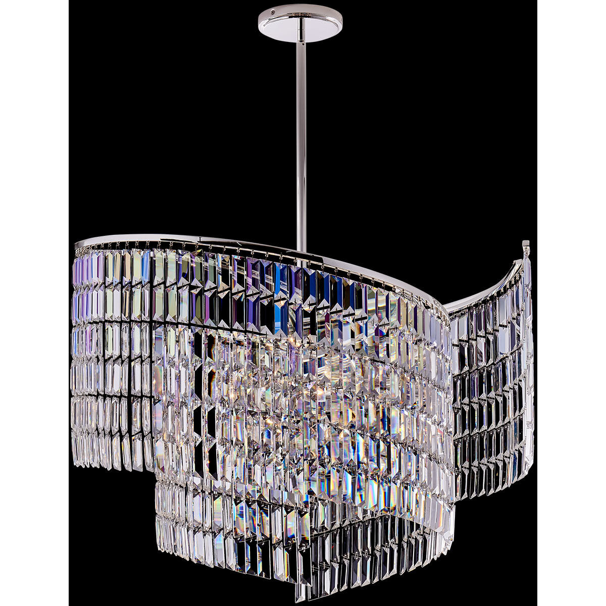Vortice 13 Light 31 inch Polished Silver Pendant Ceiling Light