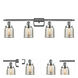 Small Bell 4 Light 36 inch Polished Chrome Bath Vanity Light Wall Light, Ballston