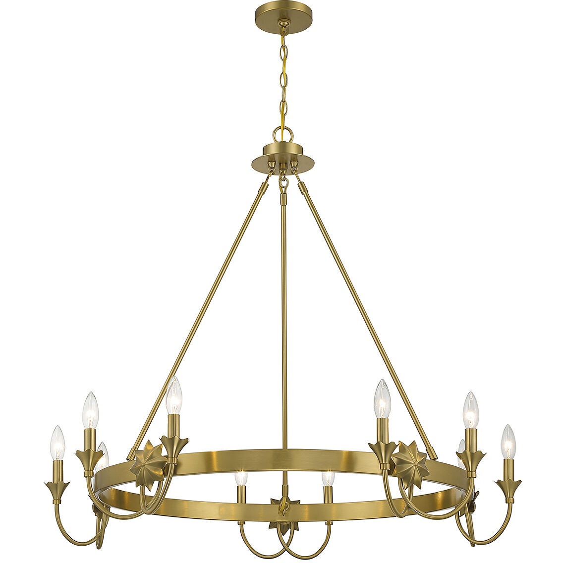 Sullivan 10 Light 40 inch Warm Brass Chandelier Ceiling Light