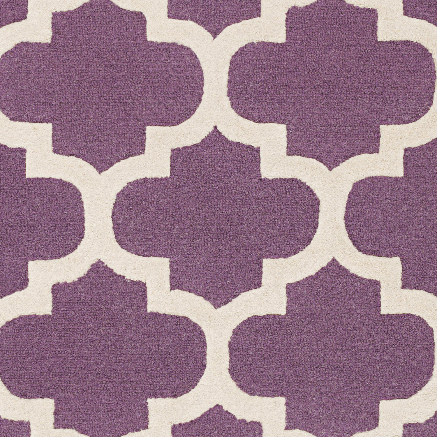 Pollack 42 X 42 inch Mauve/Cream/Violet/Ivory Handmade Rug
