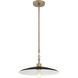 York 1 Light 16 inch Natural Brass Pendant Ceiling Light