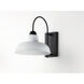 Industrial 1 Light 15.75 inch White and Black Outdoor Wall Mount