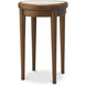Hensley Mahogany Wood and Caramel and Beige Marble Side Table