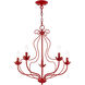Katarina 5 Light 23 inch Shiny Red Chandelier Ceiling Light