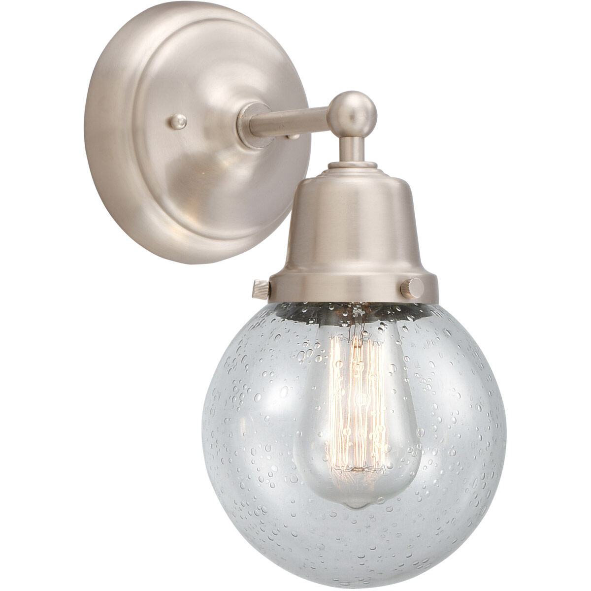 Aditi Beacon 1 Light 6 inch Brushed Satin Nickel Sconce Wall Light, Aditi