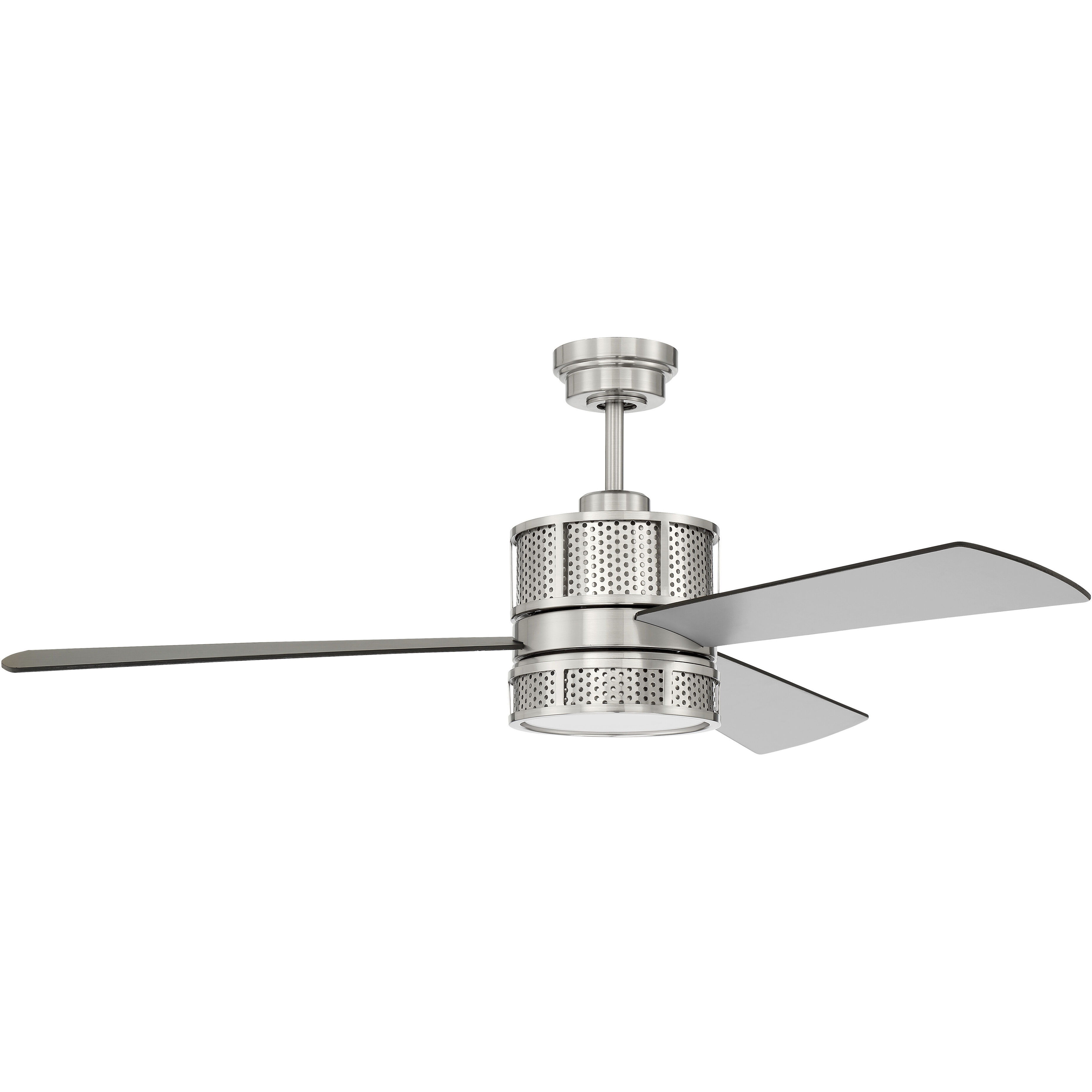 Morrison 52 inch Brushed Polished Nickel with Brushed Nickel/Flat Black Blades Ceiling Fan