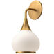 Alora Mood Hazel Wall/Vanity Light Wall Light in Aged Gold, Matte Opal Glass