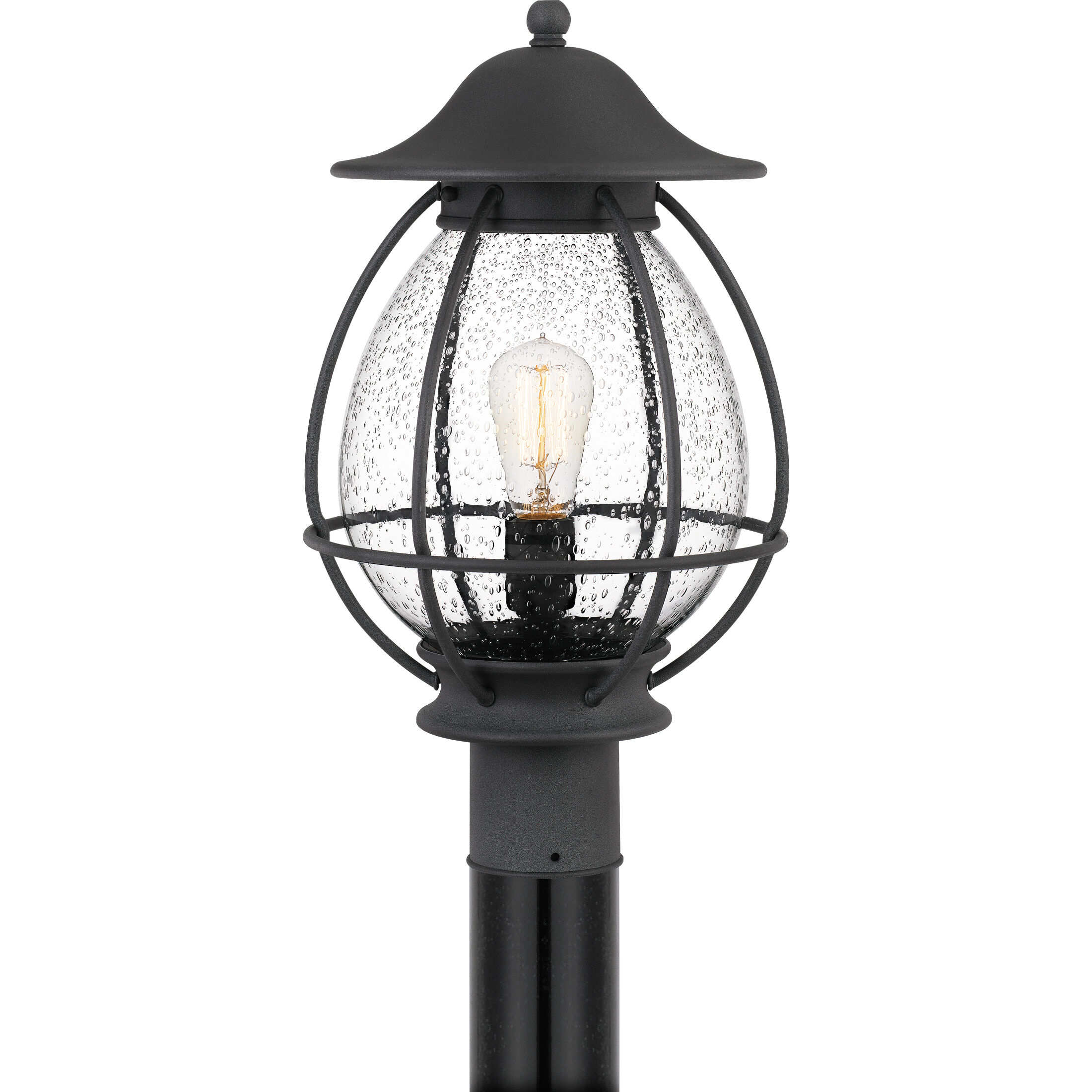 Boston 1 Light 18.75 inch Mottled Black Outdoor Post Lantern