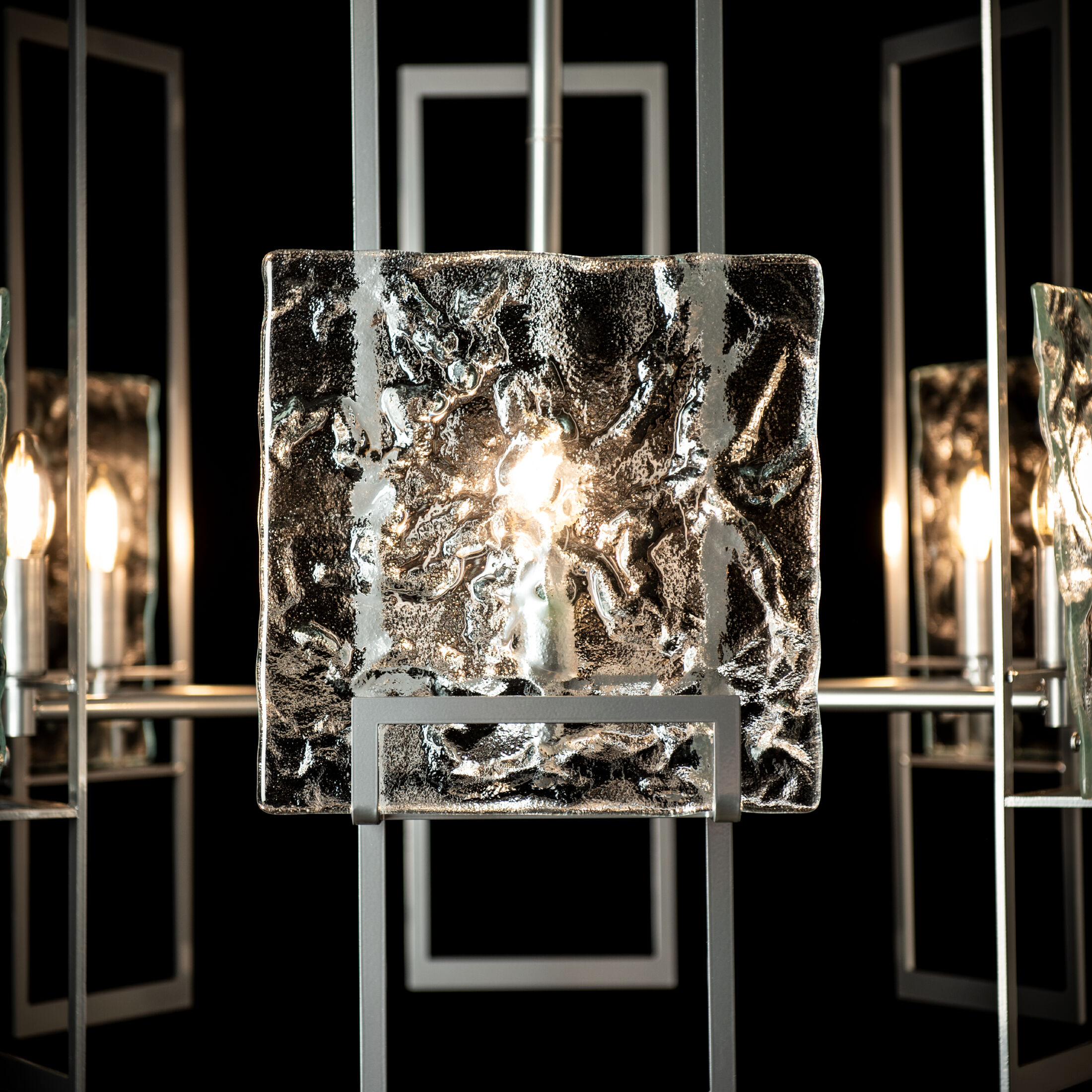 Geo 6 Light 31.3 inch Sterling Pendant Ceiling Light in Clear