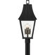 Chateau Grande 4 Light 28 inch Coal/Gold Outdoor Post, Great Outdoors