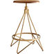 Wyndham 25 inch Natural Wax and Vintage Brass Swivel Counter Stool