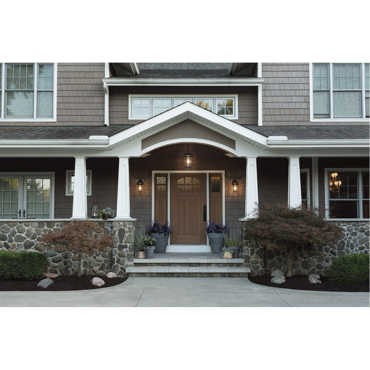 Andover 1 Light 14 inch Weathered Zinc Outdoor Wall, Medium