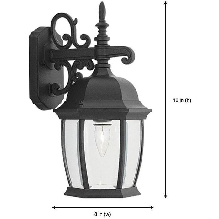Tiverton 1 Light 16 inch Black Outdoor Wall Lantern
