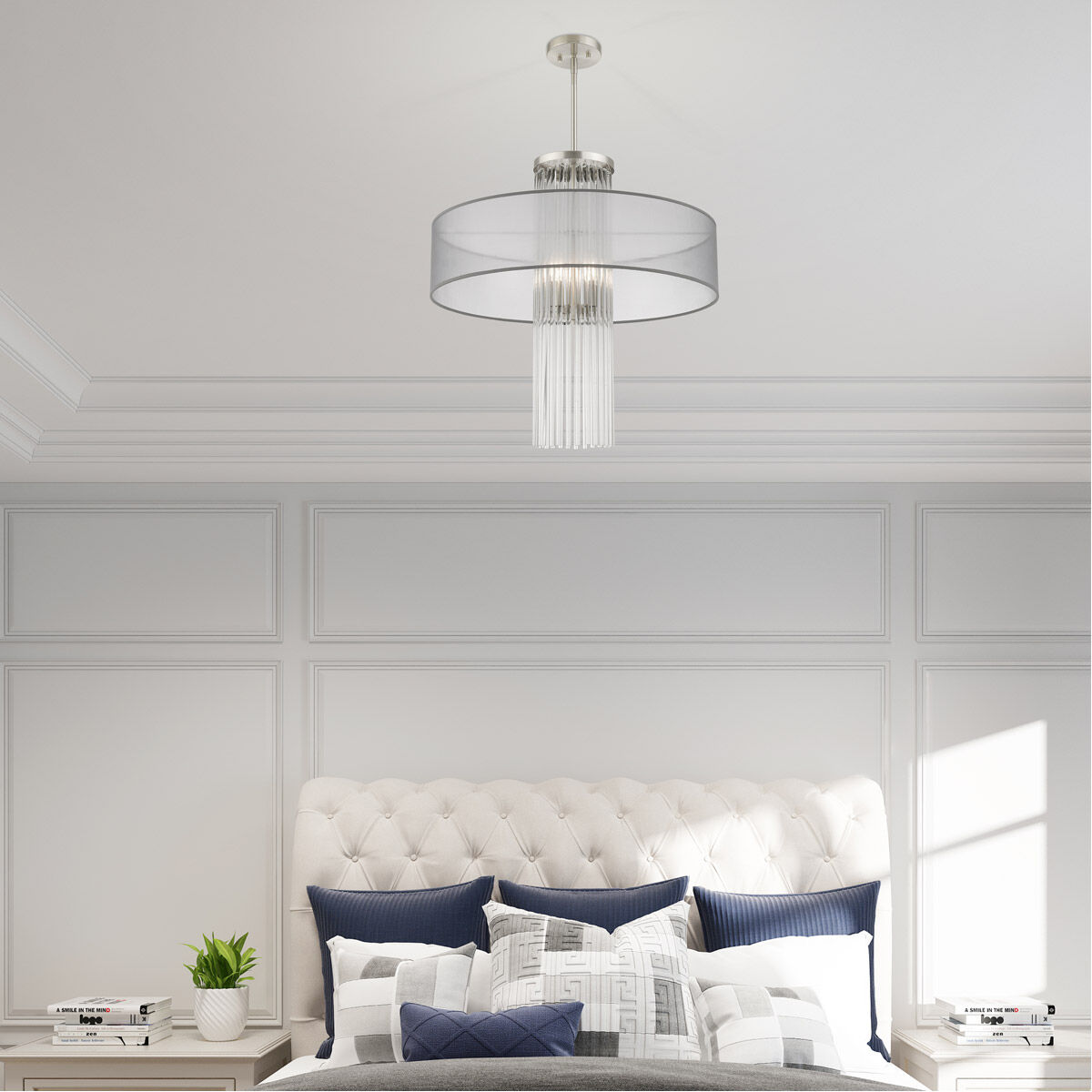 Alexis 4 Light 24 inch Brushed Nickel Pendant Chandelier Ceiling Light