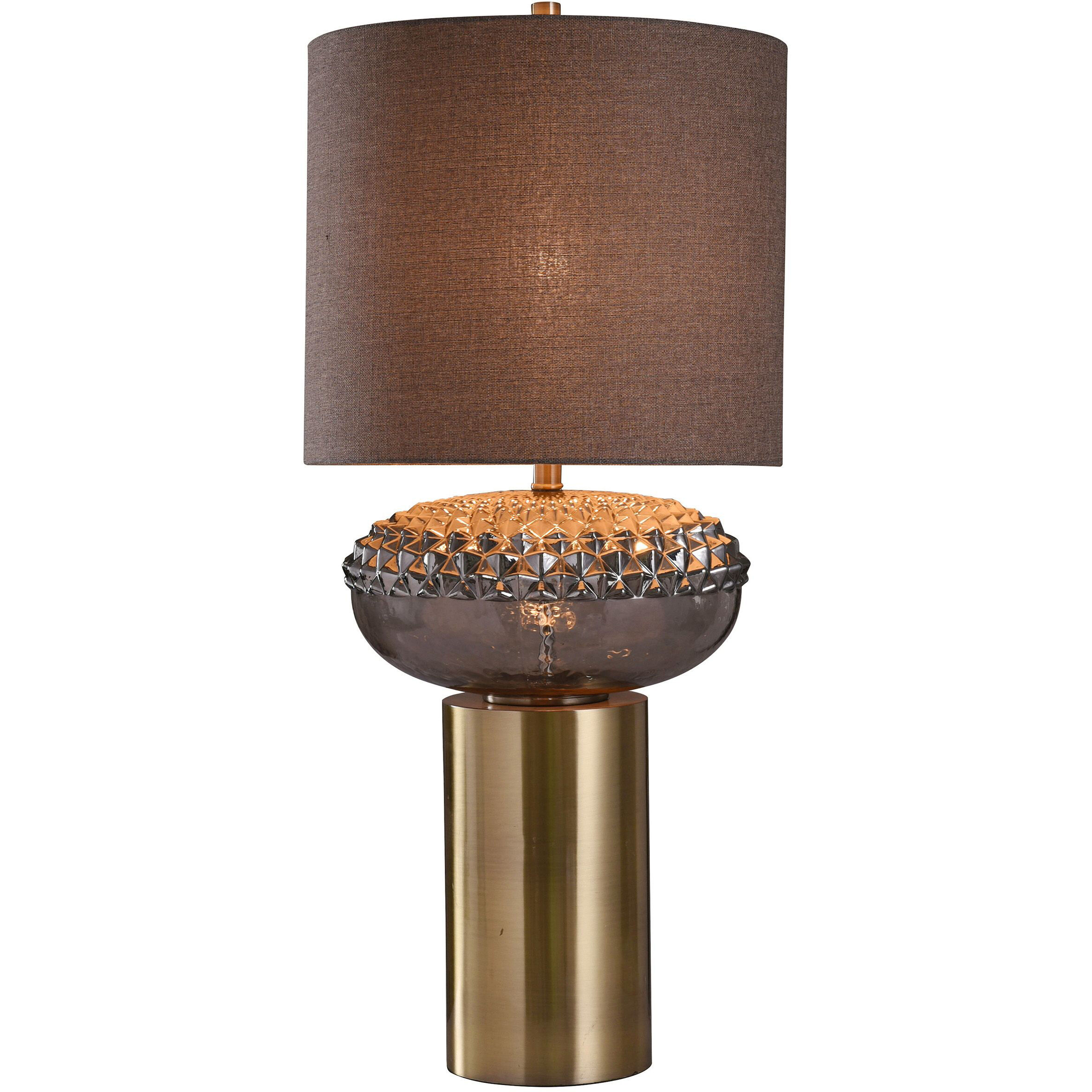 Tiffin 36 inch 150.00 watt Antique Brass/Smoke/Brown Table Lamp Portable Light 