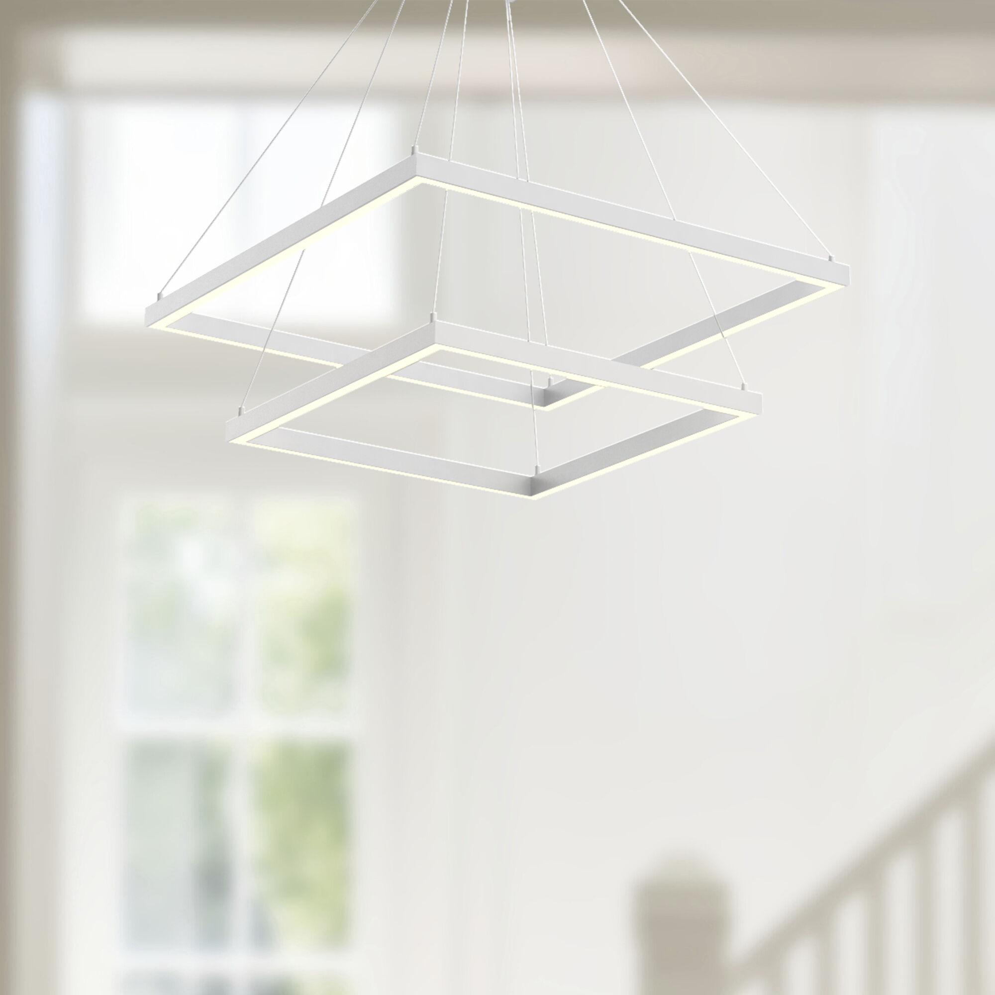 Piazza LED 23.63 inch White Chandelier Ceiling Light