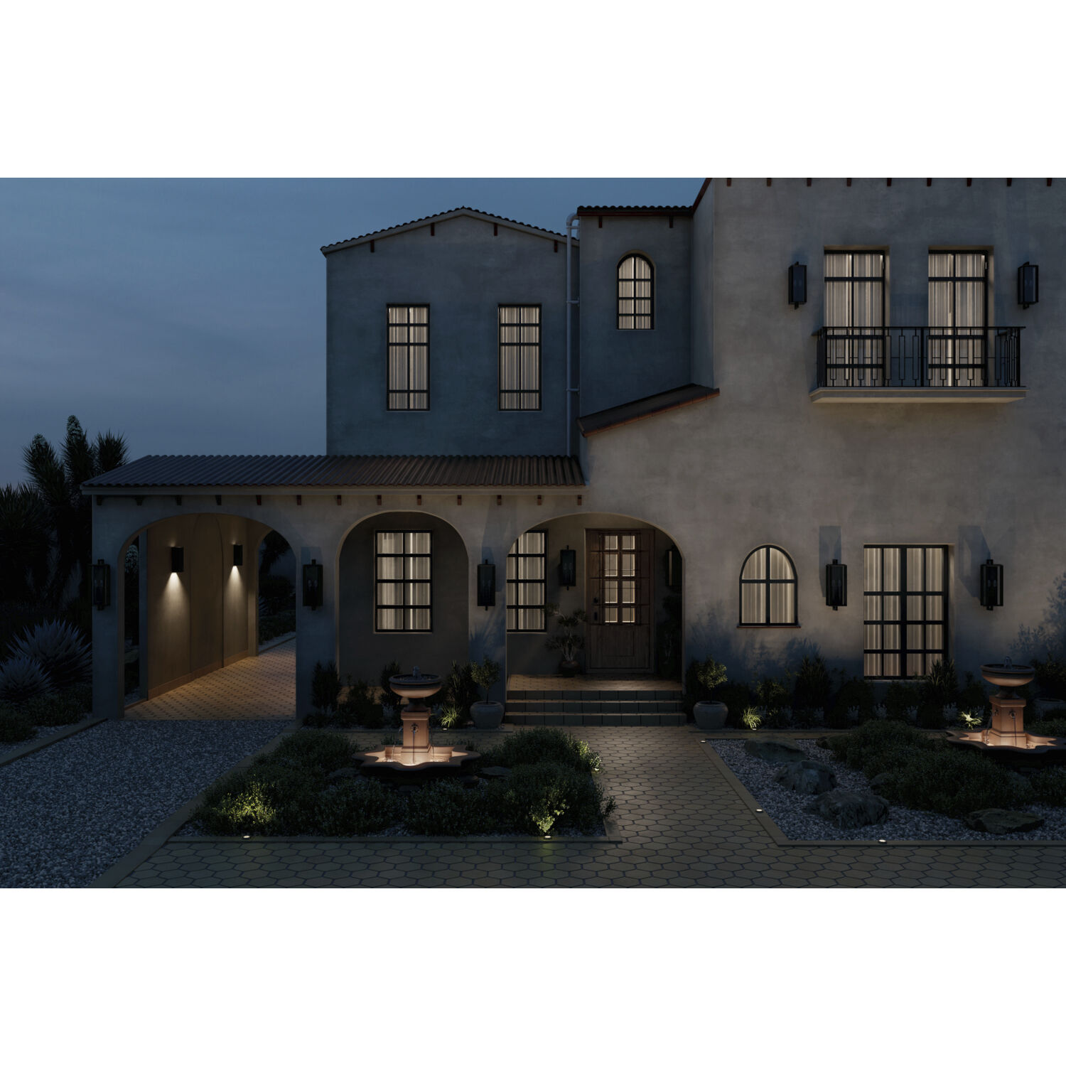 Kroft 2 Light 28 inch Black Textured Outdoor Wall, X-Large