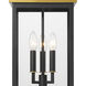 Simpson 3 Light 10 inch Matte Black and Textured Gold Outdoor Pendant