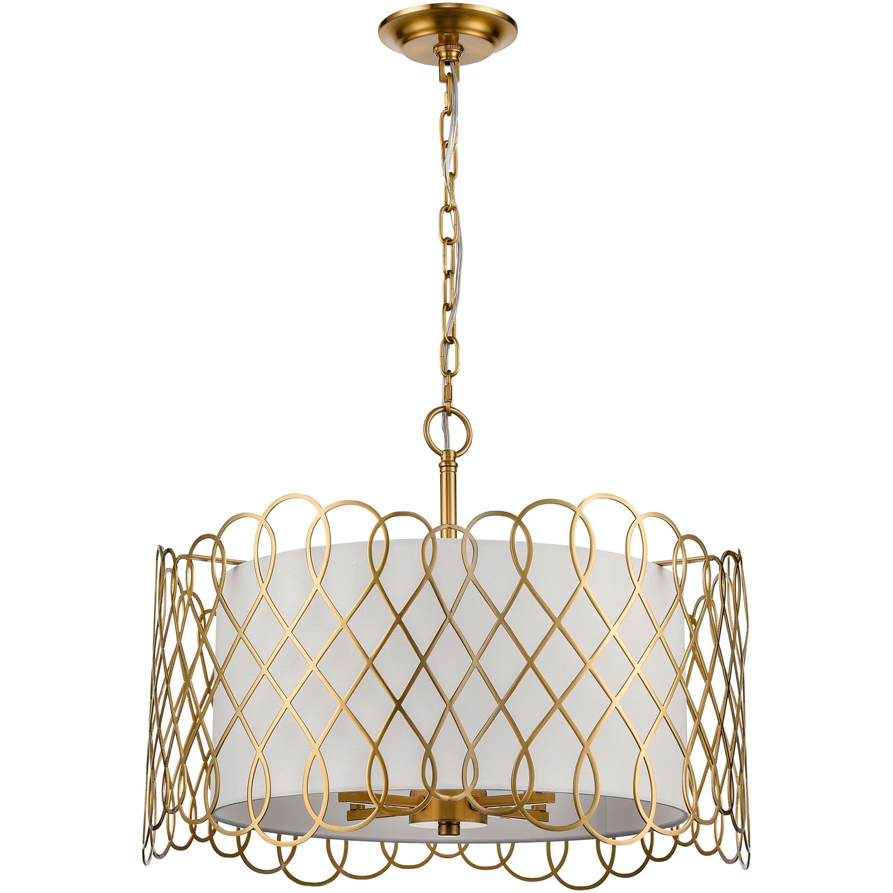 Harp Lane 4 Light 21 inch Satin Brass Chandelier Ceiling Light