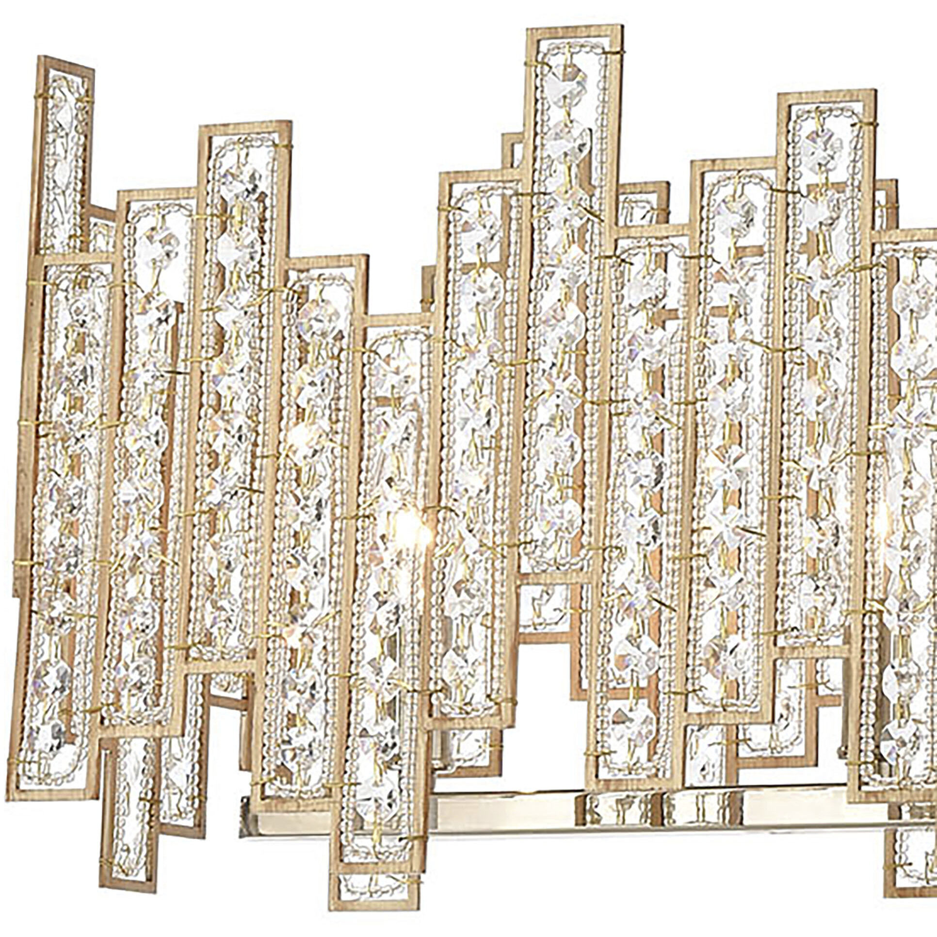 Equilibrium 5 Light 34 inch Matte Gold Linear Chandelier Ceiling Light