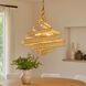 Flow 6 Light 30 inch Baguette and Natural Rattan Pendant Ceiling Light in Baguette/Natural Rattan, Smithsonian Collaboration
