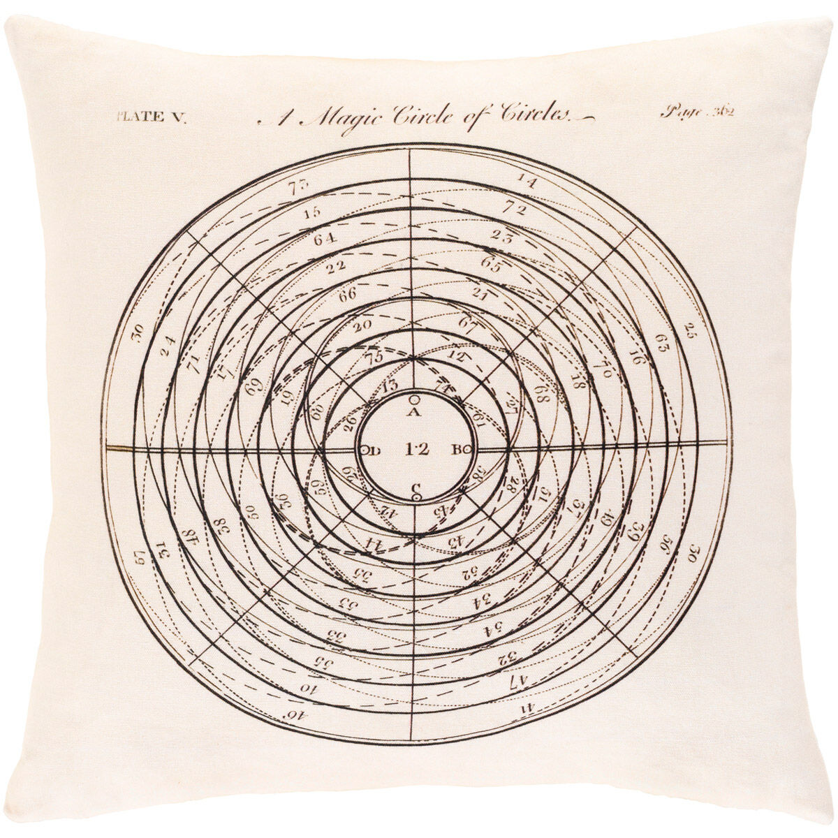 Inventors 18 X 18 inch Black/Cream Pillow Kit, Square