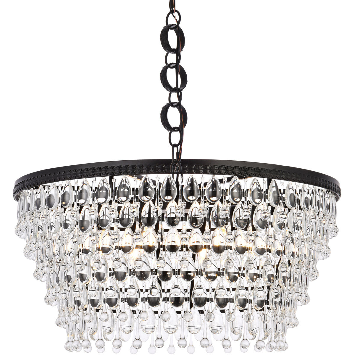 Nordic 6 Light 28 inch Black Chandelier Ceiling Light