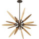 Dragonfly 8 Light 44 inch Bronze With Satin Leaf Chandelier Ceiling Light