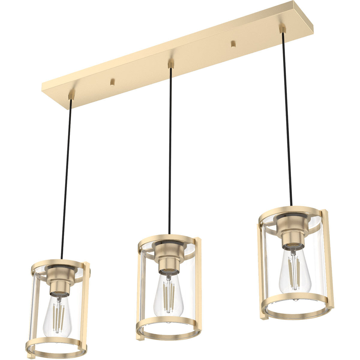 Astwood 3 Light 9 inch Alturas Gold Linear Cluster Pendant Ceiling Light