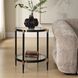 Chadid 23.75 X 21.75 inch Black and Gold with Glass Side Table