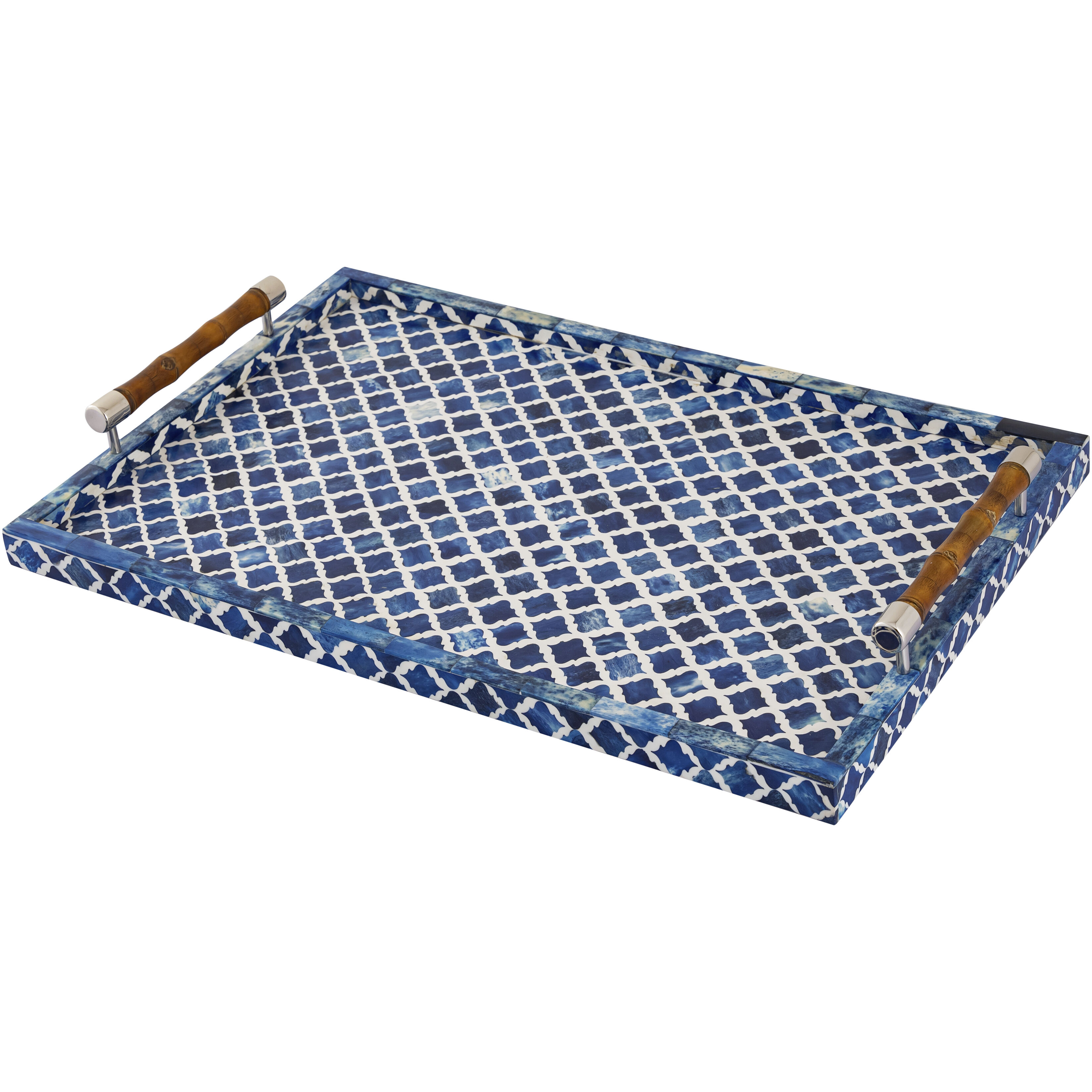 Tucker Blue with Polished Nickel and Natural Tray