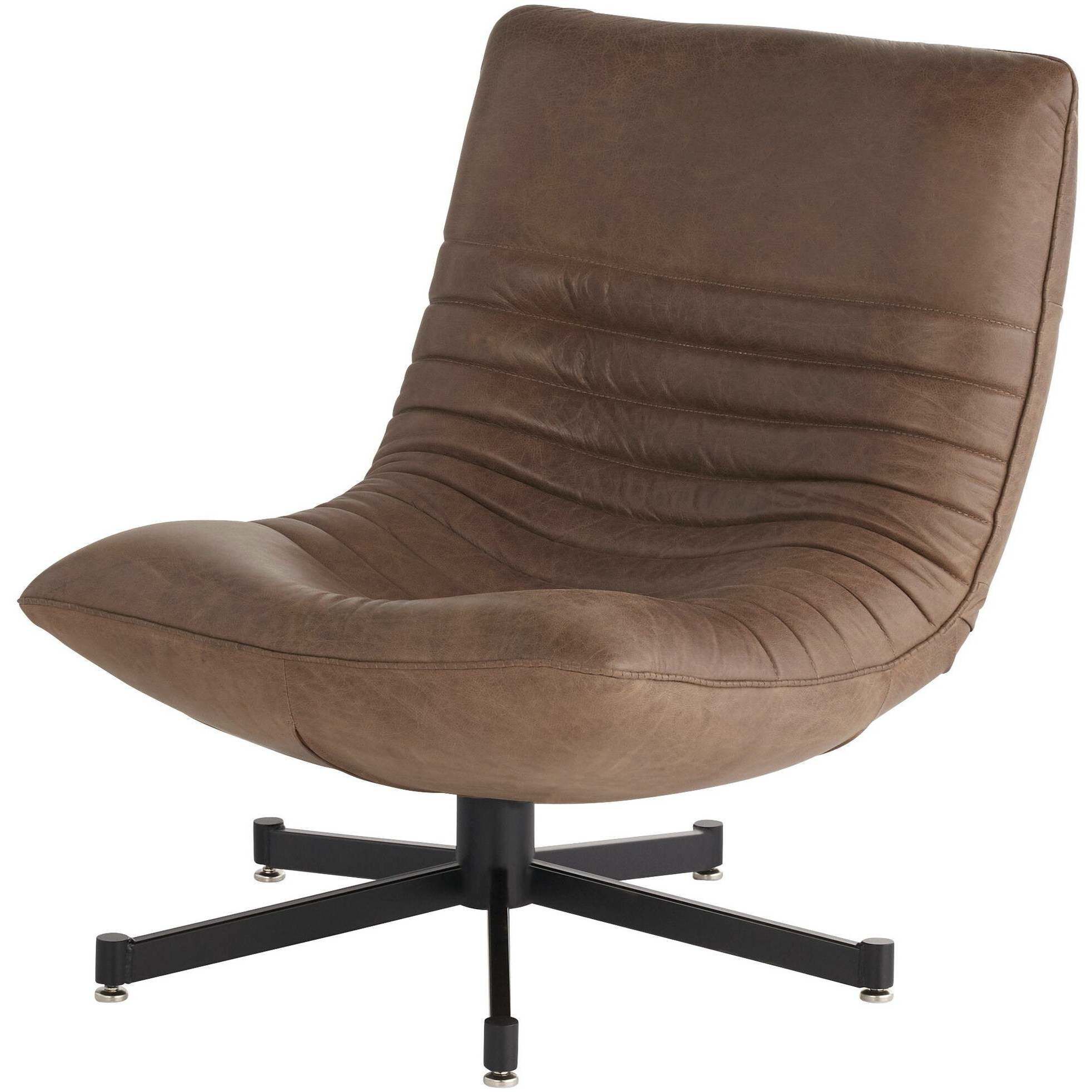 Eduarda Medium Brown Distressed Leather Arm Chair
