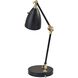 Boston 18.5 inch 40 watt Black with Antique Brass Accents Desk Lamp Portable Light, Simplee Adesso