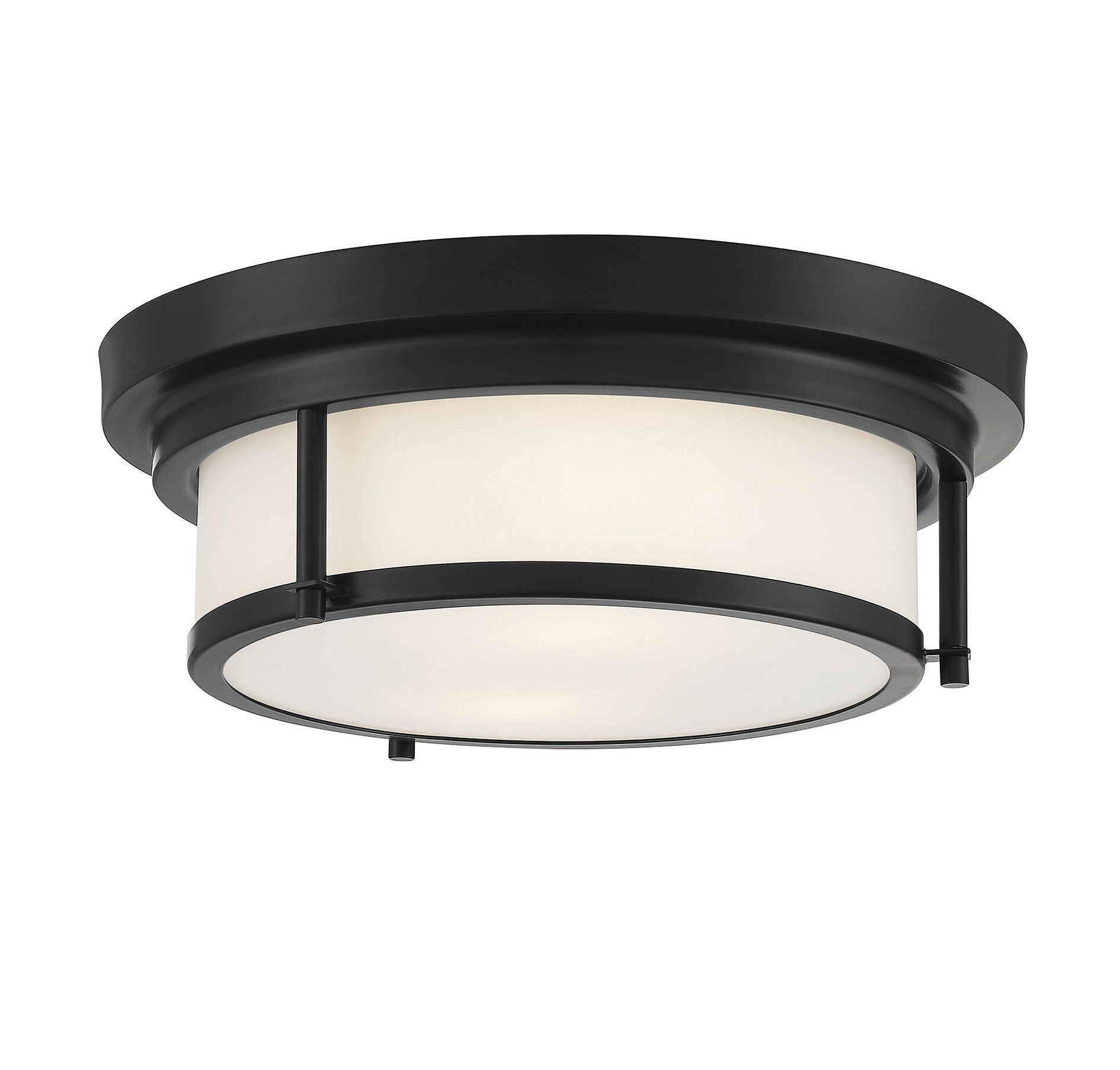 Contemporary 2 Light 13 inch Matte Black Flush Mount Ceiling Light