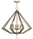 Diamond 8 Light 28 inch Antique Brass Chandelier Ceiling Light