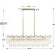 Addis 14 Light 51.75 inch Aged Brass Linear Chandelier Ceiling Light in Tronchi Glass Clear