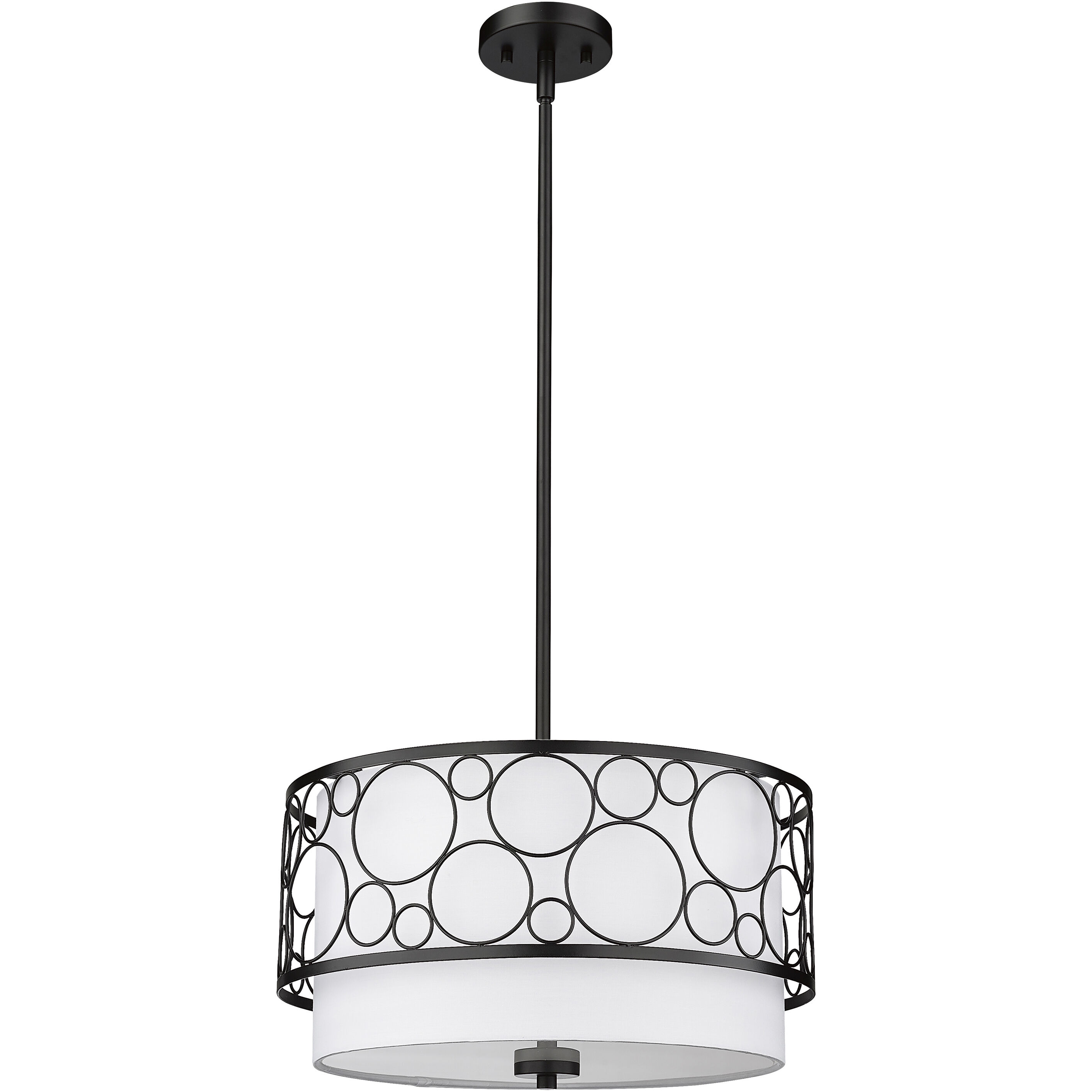 Kendall 3 Light 17 inch Matte Black Pendant Ceiling Light