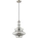Art Glass 1 Light 12.25 inch Brushed Nickel Mini Pendant Ceiling Light