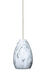 Pera 6 LED Satin Nickel Pendant Ceiling Light in Marble Grigio Glass