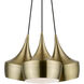 Waldorf 3 Light 21 inch Antique Brass Cluster Pendant Ceiling Light